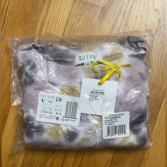 NWT Oli & Viv Parker Raglan Long Sleeve Crop Pullover Tie Dye Size XXS - Picture 9 of 9